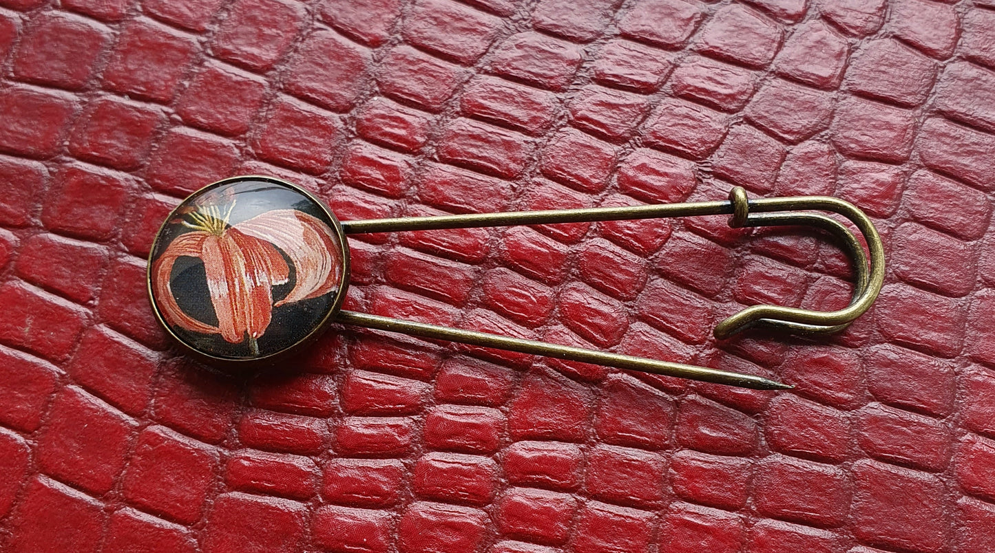 Cardigan pins bronze colored